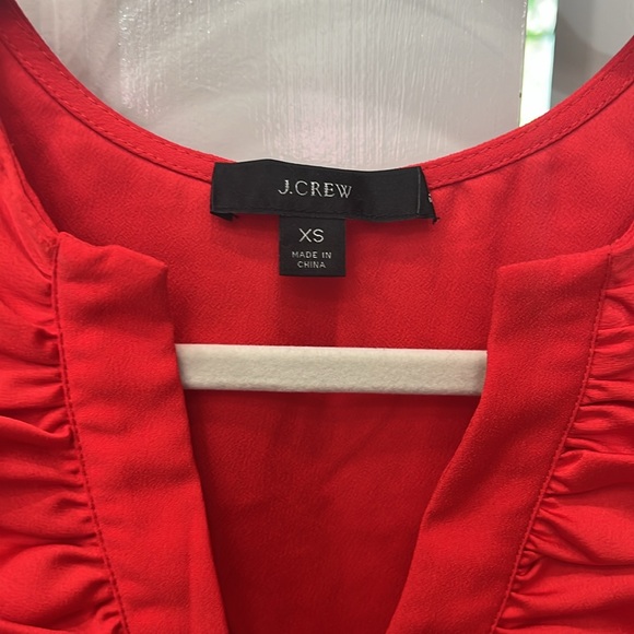 J. Crew Red Ruffle Blouse - Picture 3 of 4
